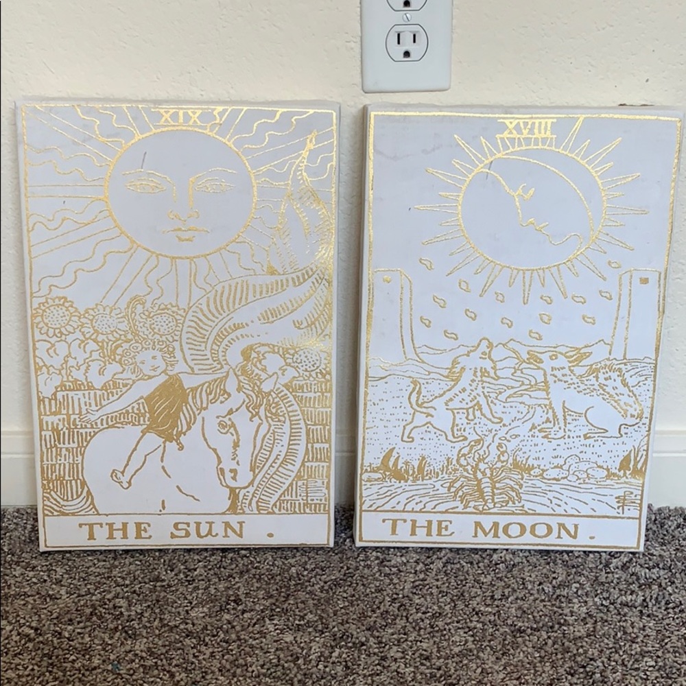 Sun and moon wall hangings